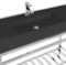 Modern Matte Black Ceramic Console Sink and Polished Chrome Base, 48